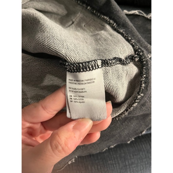 American Eagle Outfitters Men's Distressed Gray Hoodie Sweatshirt L/G/G - Picture 5 of 6